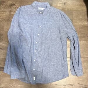 Onia Chambray Cotton Linen Button up XL NWOT